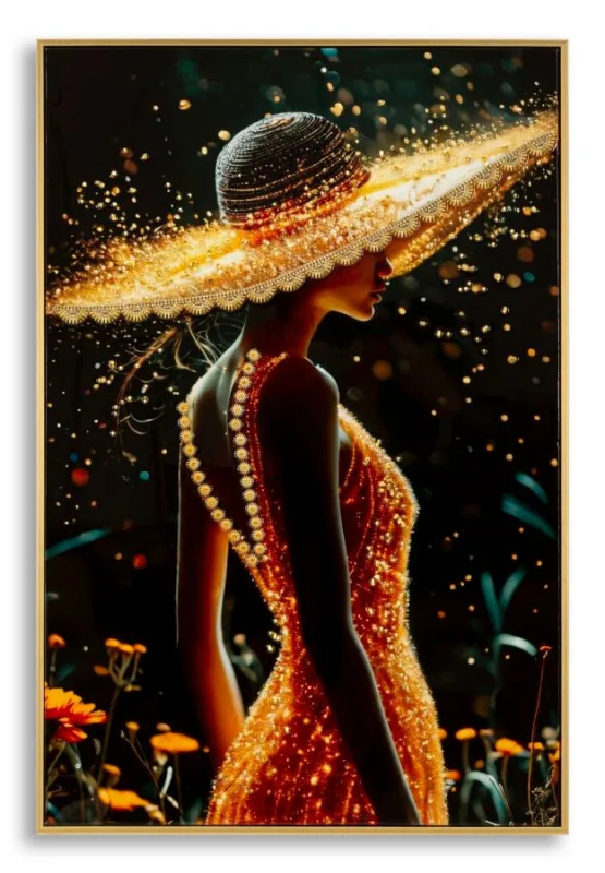 Decoración de pared | impresión sobre lienzo illumy laquared con marco-a- cm 62x3,5 x92