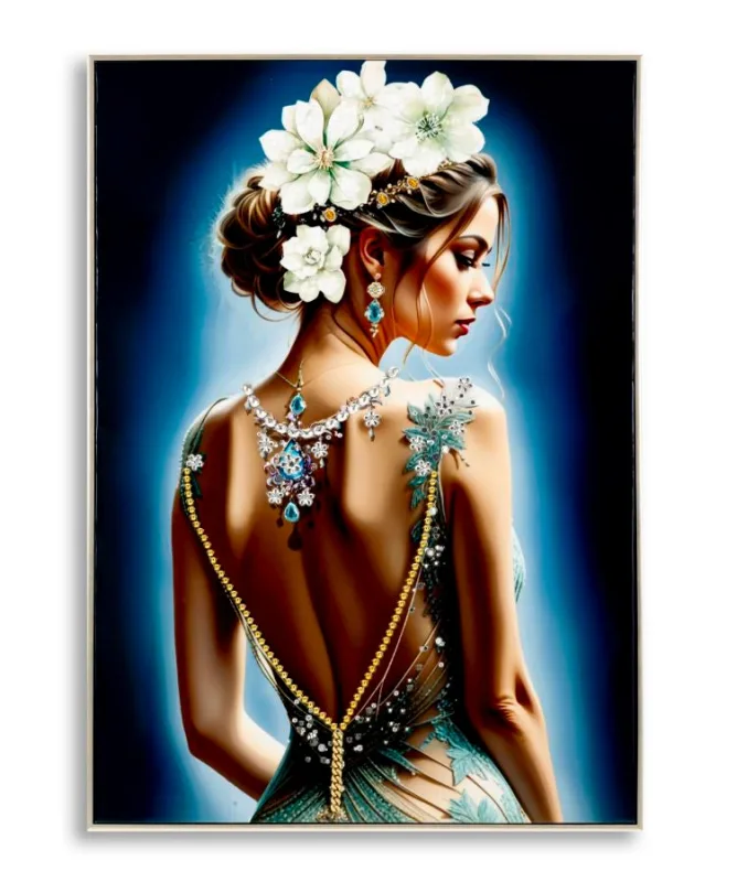 Decoración de pared | lienzo lacado isabel con marco -h- cm 72x4x102