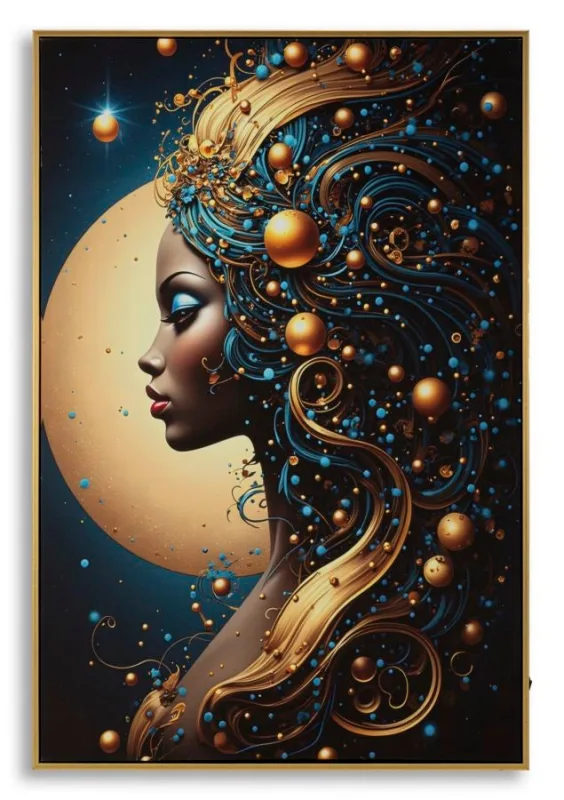 Decoración de pared | impresión sobre lienzo con led minerva lacada con marco -b- cm 60x3,5 x90