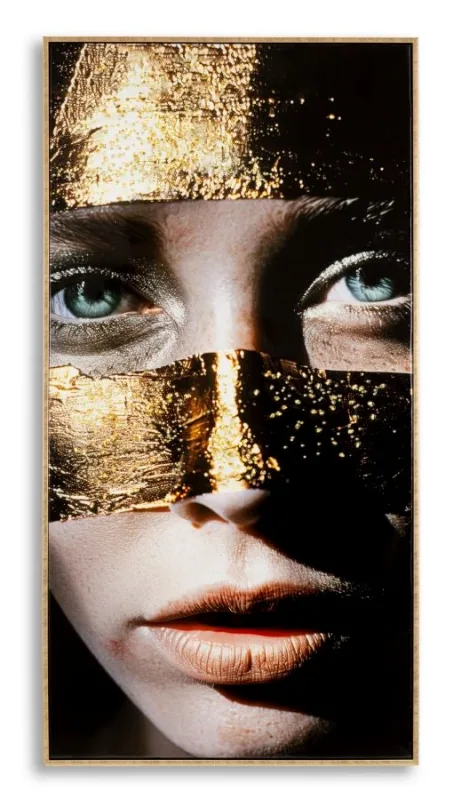 Decoración de pared | lienzo lacado nairobi con marco -b- cm 52x4x102