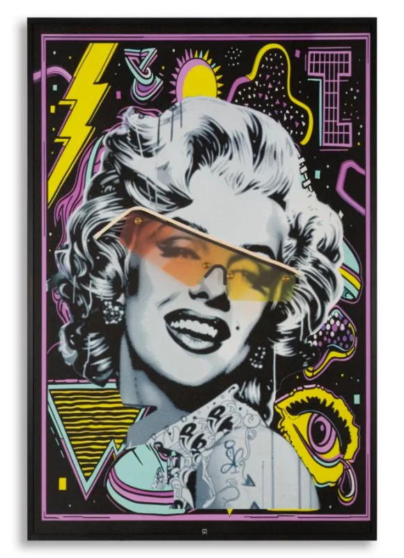 Decoración de pared | impresión sobre lienzo con led marilin cm 60x3,5x90 (aplicación acrílica 3d)