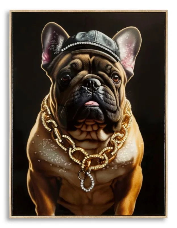 Decoración de pared | pintura de pared lacada con marco bully c/cornisa cm 62x4x82