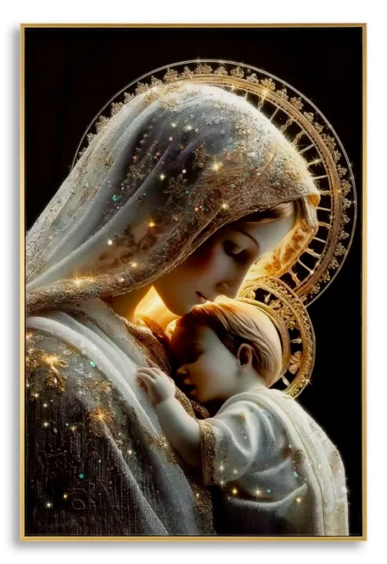 Decoración de pared | impresión sobre lienzo maternidad lacado con marco -c- cm 60x3,5x90