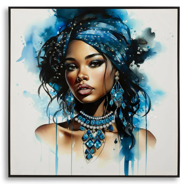 Decoración de pared | pintura de pared lacada con marco altea -b- cm 82x4x82