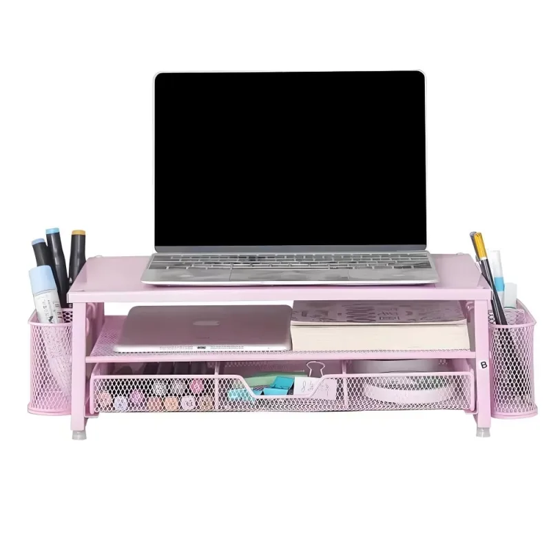 Estantería metálica de dos niveles autrucker, estantería moderna de altura ajustable, estantería para escritorio.