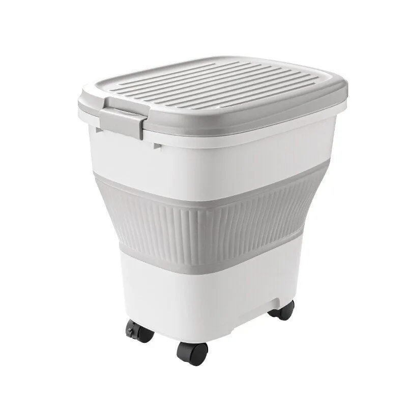 Bomclap - cubo de arroz minimalista para el hogar, contenedor para granos de cocina, cubo nano plegable multifuncional