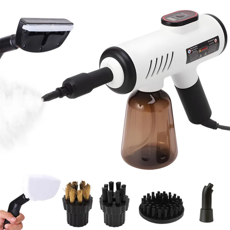 Kaket limpiador a vapor de mano, limpiador a vapor multifuncional, limpiador de mano con 7 accesorios.blanco