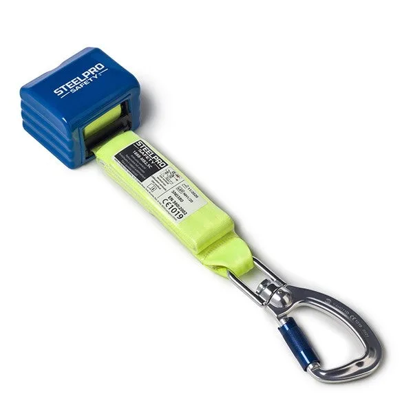Dispositivo anticaidas retractil 2,5 m cinta marca steelpro