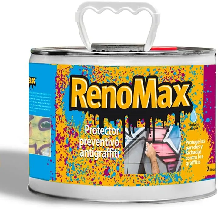 Renomax - pintura antigraffiti | protector preventivo antigraffitis, pinturas y suciedad | impermeabilizante transparente fácil de aplicar | 5l