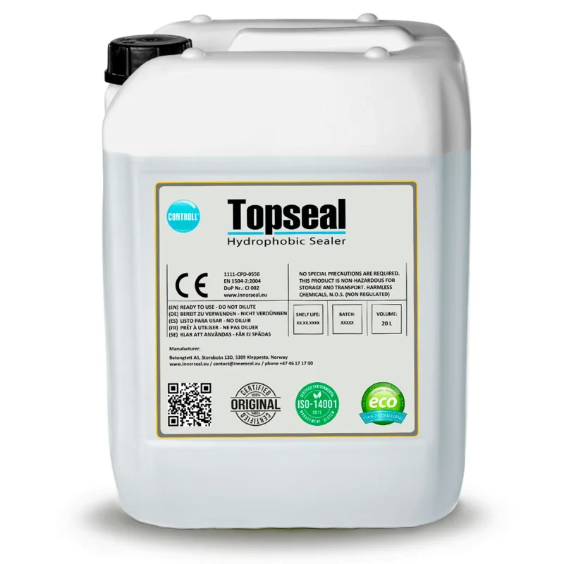 Hidrófugo controll topseal (20l) - repelente de agua y suciedad muy resistente para superficies de hormigón, yeso, ladrillo... sin disolventes