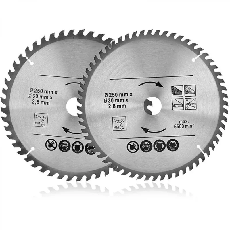 Hoja de sierra circular mm x mm, hoja de sierra con dientes de metal duro, dientes para madera, plásticos y metales no ferrosos, accesorio profesional