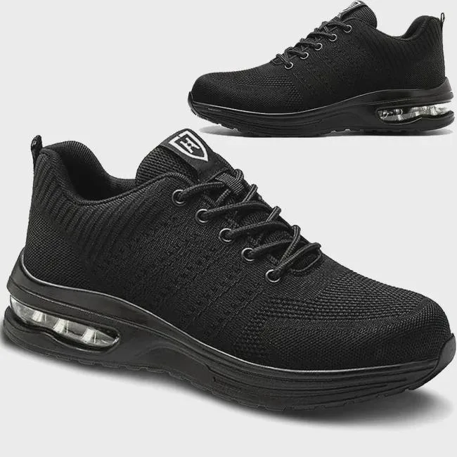 Chaussures de sécurité hommes femmes légère basket de sécurité respirante confortable chaussure de travail avec embout en acier, noir - taille 41