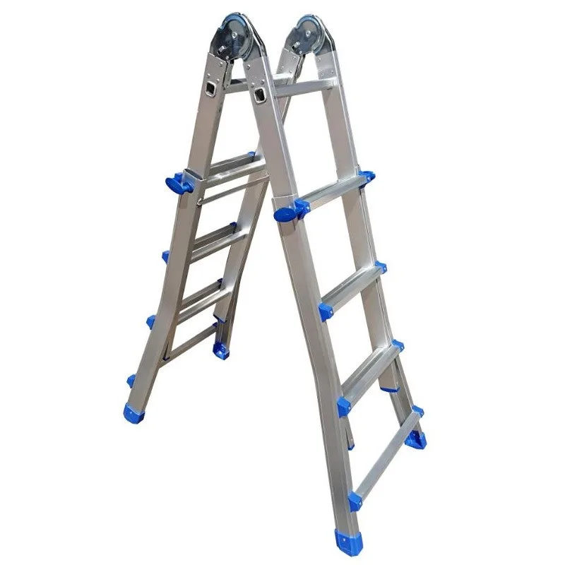 Escalera metálica multiposición de aluminio 7+7 peldaños litan. altura máxima de trabajo 4,49 m