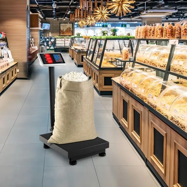 Báscula industrial digital 300kg plataforma plegable pantalla led calculadora precio