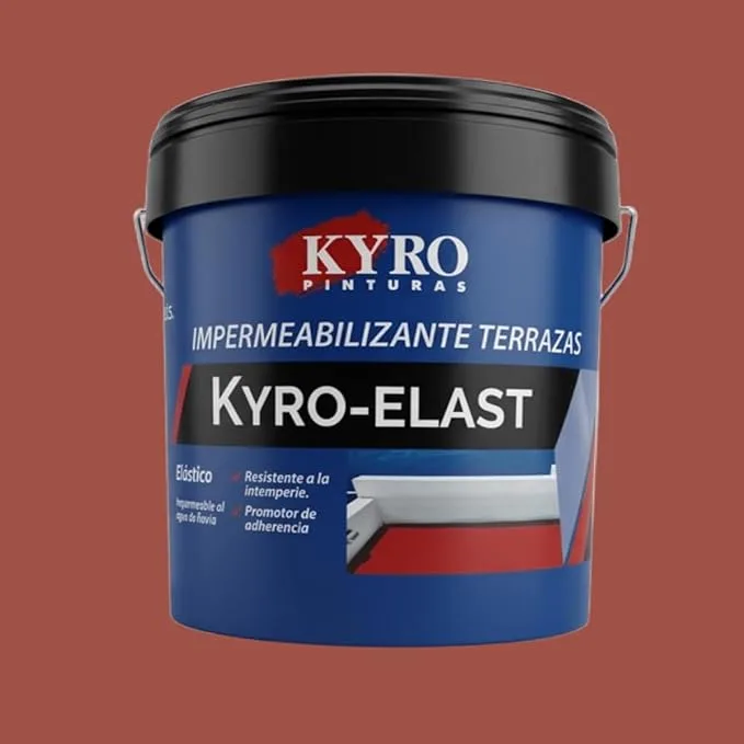 Revestimiento impermeabilizante terrazas, caucho antigoteras. color rojo con fibra 14l