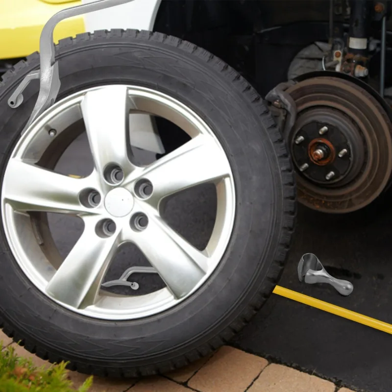 Kit 3 herramientas manuales para neumáticos con retenedor - montaje/desmontaje 44-62cm amarillo