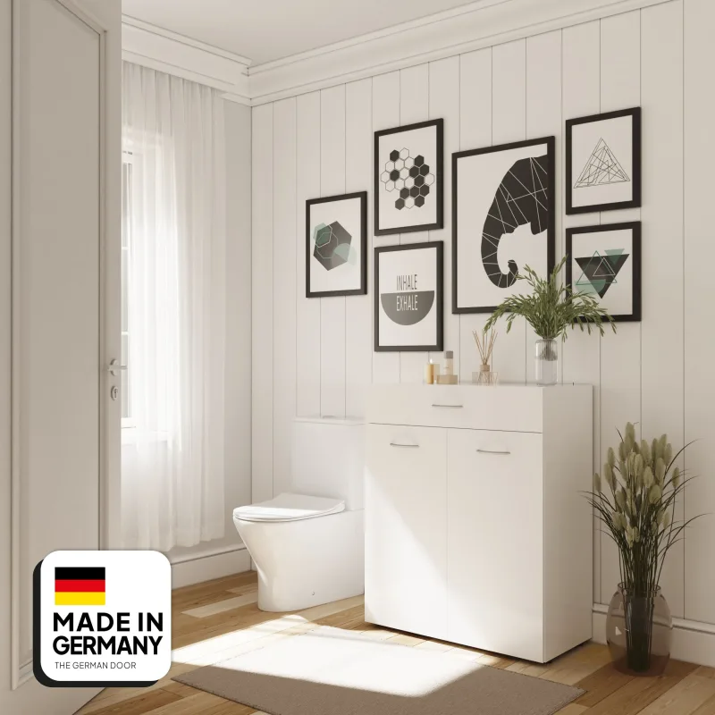 Cómoda landau 1 cajón + 2 puertas abatibles ropa sucia 80x98x40 cm | tgdhome | calidad alemana