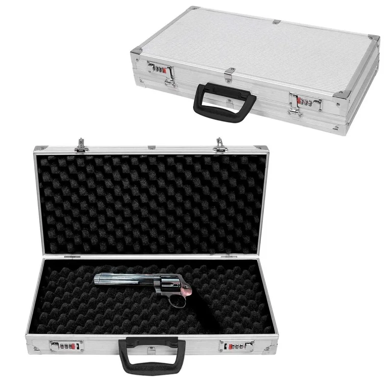 Maletín pistola aluminio 47x25x8,3cm con 2 cerraduras seguridad caza
