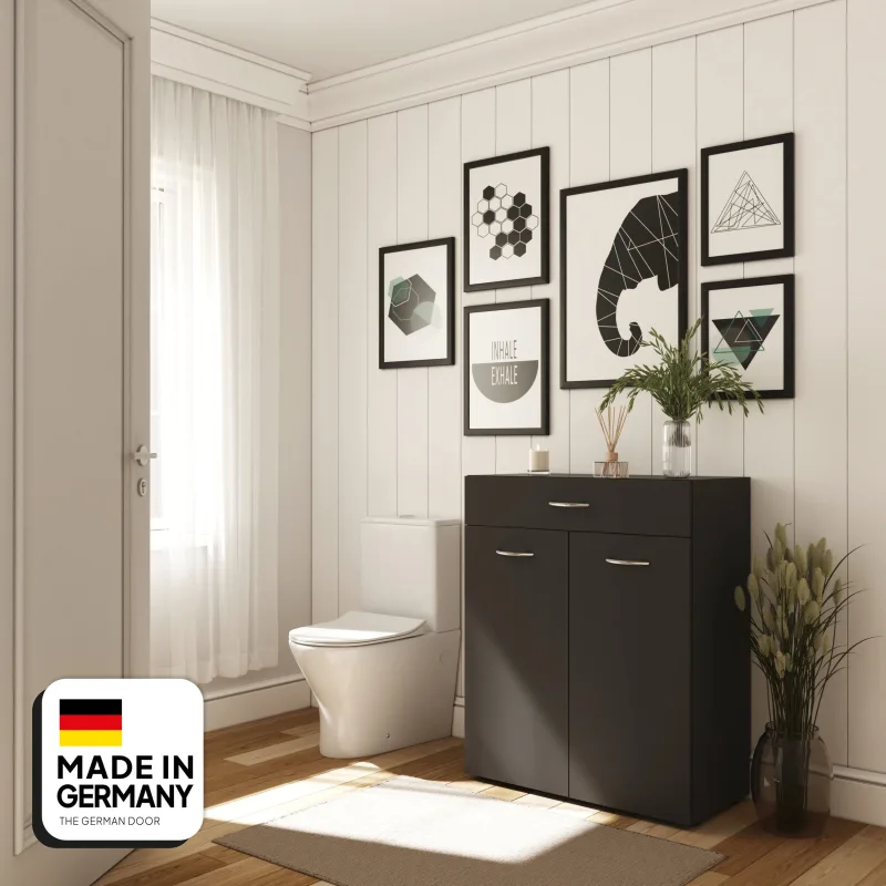 Cómoda landau 1 cajón + 2 puertas abatibles ropa sucia 80x98x40 cm | tgdhome | calidad alemana