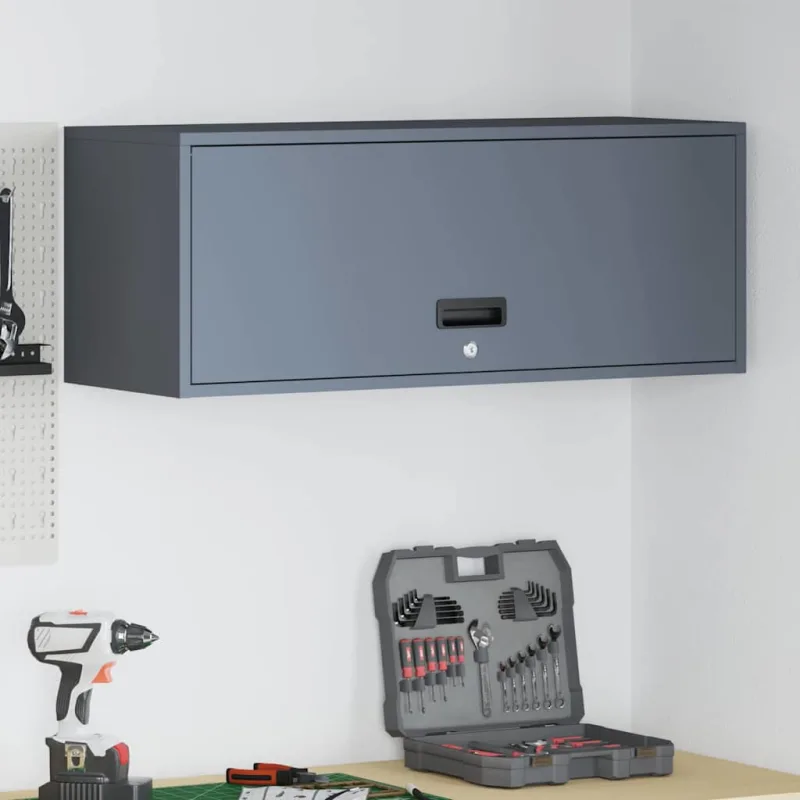 Armario de pared para el garaje antracita 90 x 33 x 35 cm
