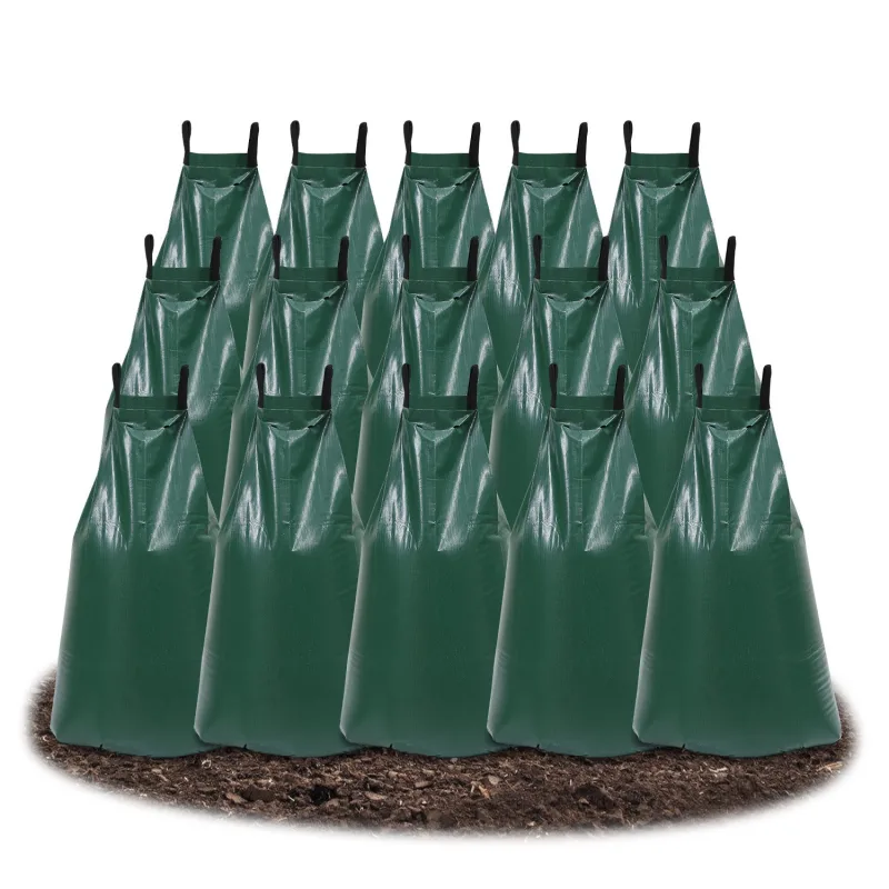 15 bolsas de riego para árboles de 75 l con bridas antirrobo, compatibles con fertilizantes líquidos, riego uniforme de 6 a 10 h, pvc 500d para jardín