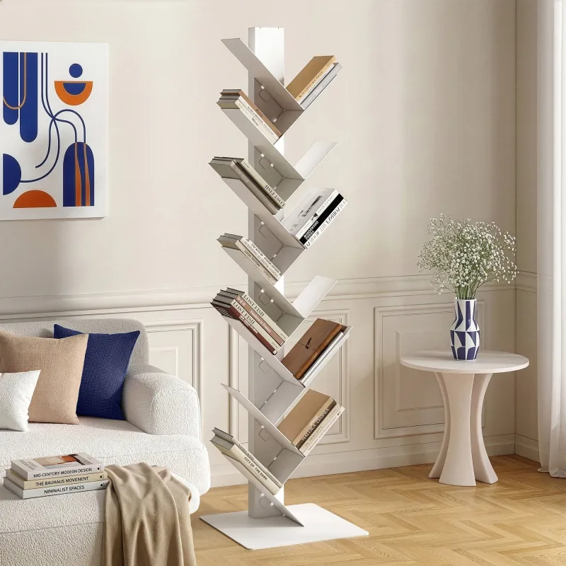 Librería eksjö forma de árbol 12 niveles 150x39x39 cm - blanco [en.casa]