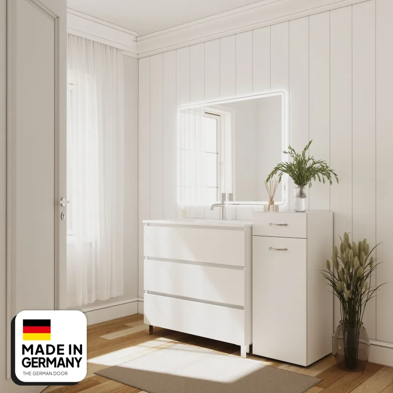 Cómoda landau 1 cajón + 1 puerta abatible ropa sucia 40x98x40 cm | tgdhome | calidad alemana