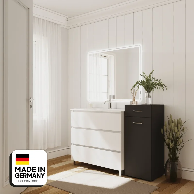 Cómoda landau 1 cajón + 1 puerta abatible ropa sucia 40x98x40 cm | tgdhome | calidad alemana