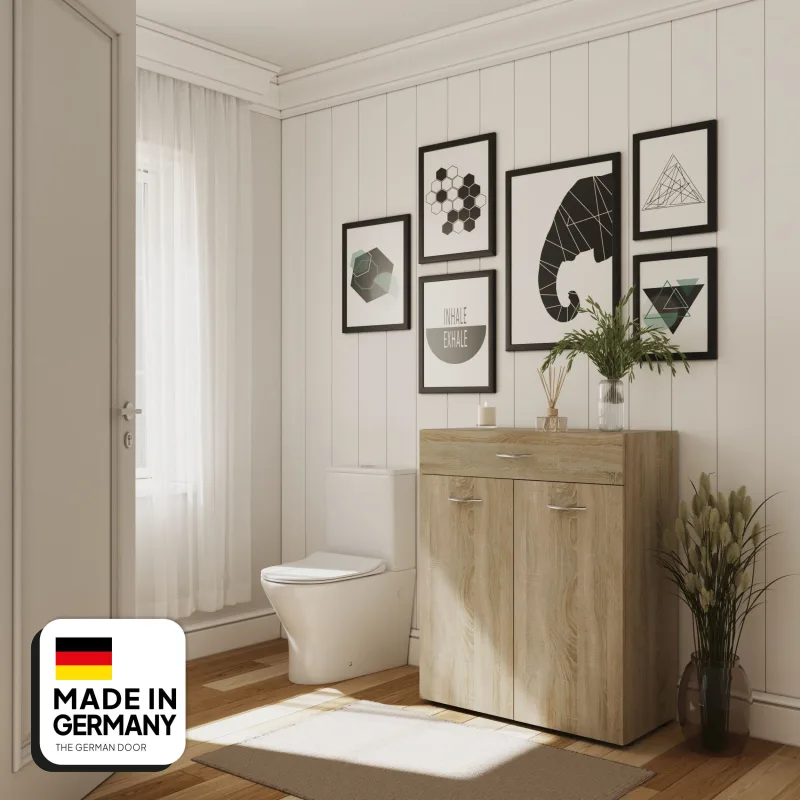 Cómoda landau 1 cajón + 2 puertas abatibles ropa sucia 80x98x40 cm | tgdhome | calidad alemana