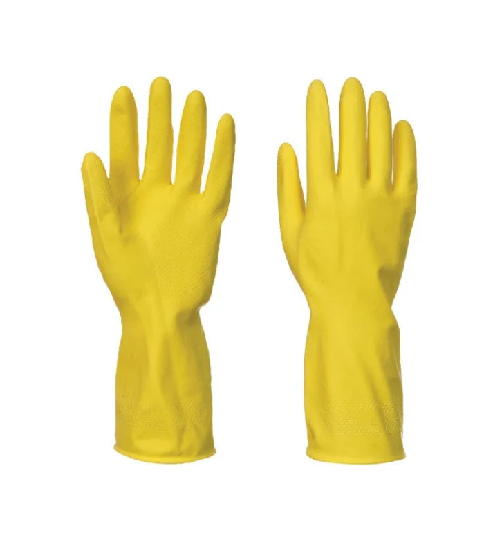 Guante doméstico de látex amarillo (240 pares) portwest a800