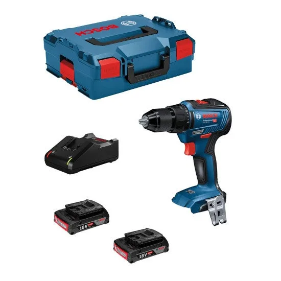 Taladro atornillador inalámbrico gsr 18v-55 + 2 baterías 2,01 ah + cargador rápido + l-boxx - bosch - 06019h5201