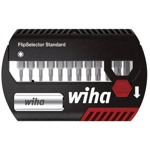 Wiha coffret d'embouts flipselector standard 25 mm torx®, 13 pcs 1/4