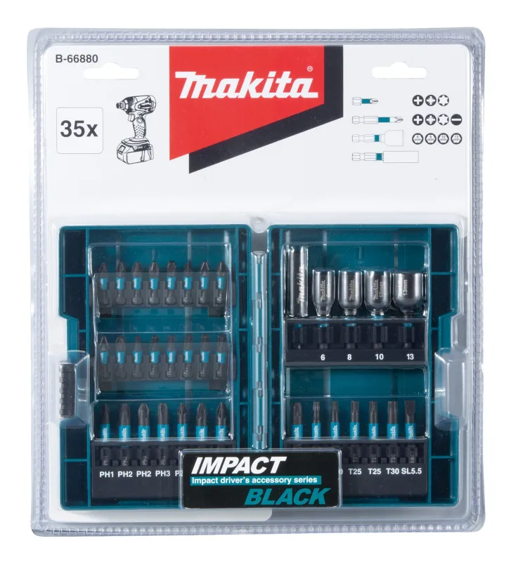 Estuche makita impact black + decker 35 pcs
