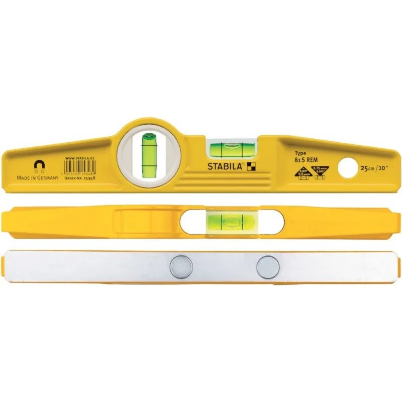 Nivel de burbuja con base magnética stabila torpedo 81s rem de 25 cm con funda para cinturón