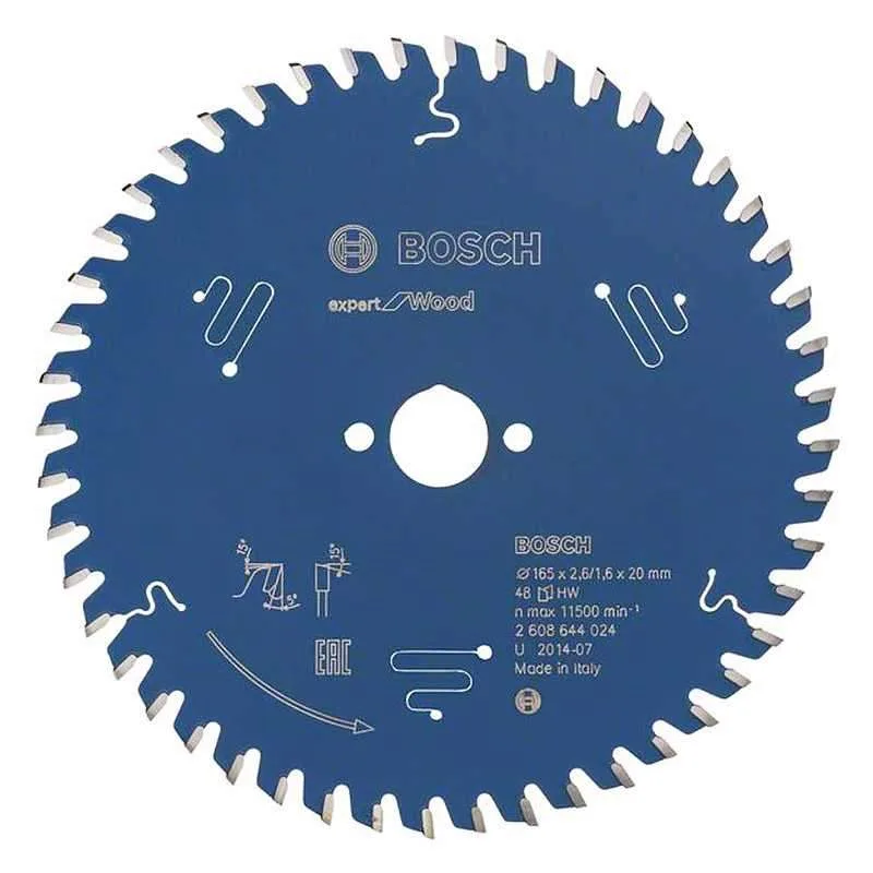 Bosch expert hoja de sierra circular para madera ø165 mm - 2608644024 ep.2.6 al.20 z.48 alt