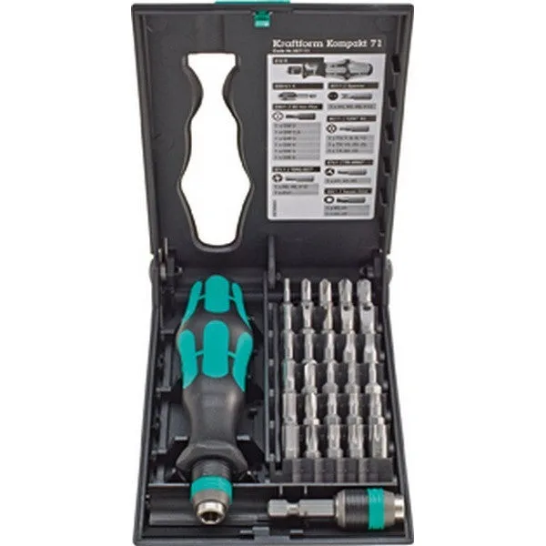 Wera assortiment d'embouts kk 71 security 32 pièces pour vis de