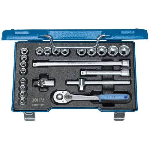 Gedore jeu de clés à douille 30 hmu-10 22 pièces 3/8 po. ouverture de