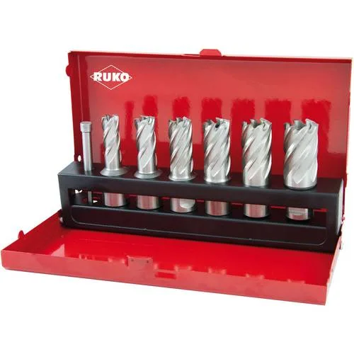 Juego de 6 brocas huecas hss vástago weldon ruko 108820