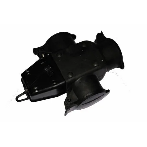 Clavija hembra schuko 16a.caucho c/tapa 3 enchufes