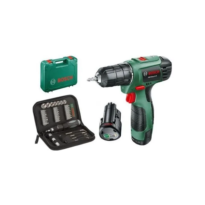 Bosch psr easy li-2 taladro atornillador sin cable 10.8v - incluye taladro + caja + carga batería + 38pz set