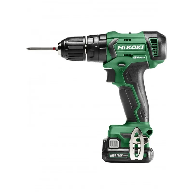 Taladro percutor sin cable hikoki 12v con 2 baterías de litio 2,5ah par de giro 38nm cargador maletín de almacenamiento