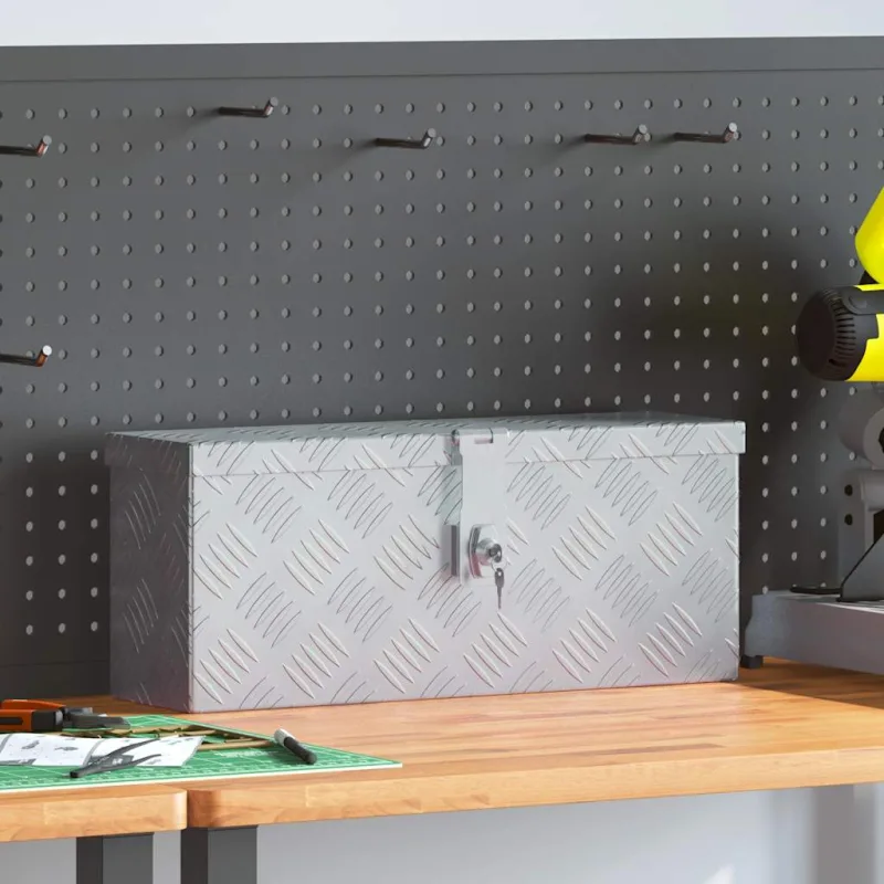 Maison exclusive - caja de aluminio 48,5x14x20 cm plateada