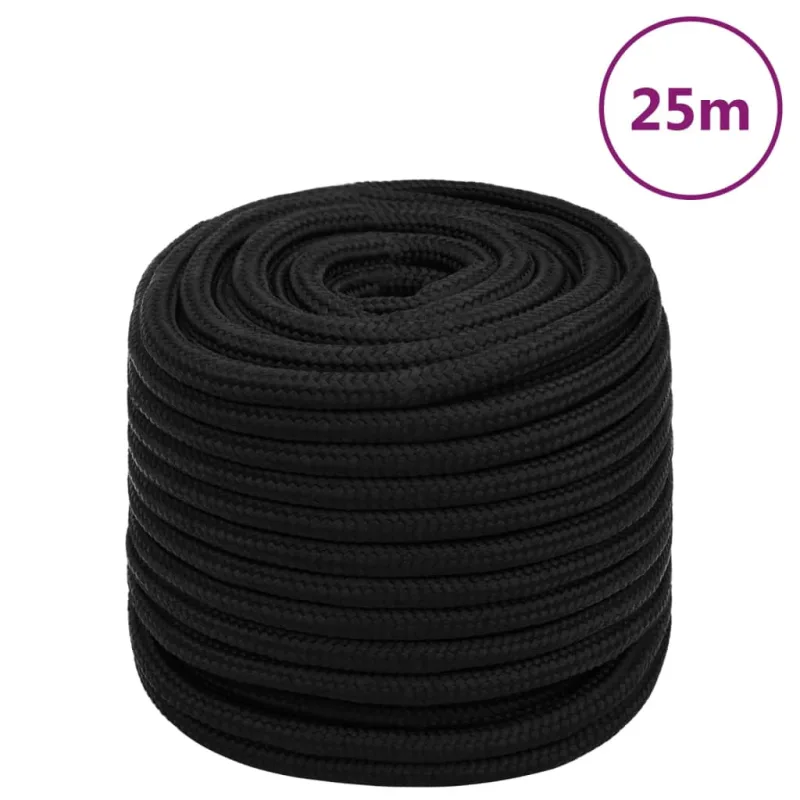 Maison exclusive - cuerda de trabajo poliéster negro 18 mm 25 m