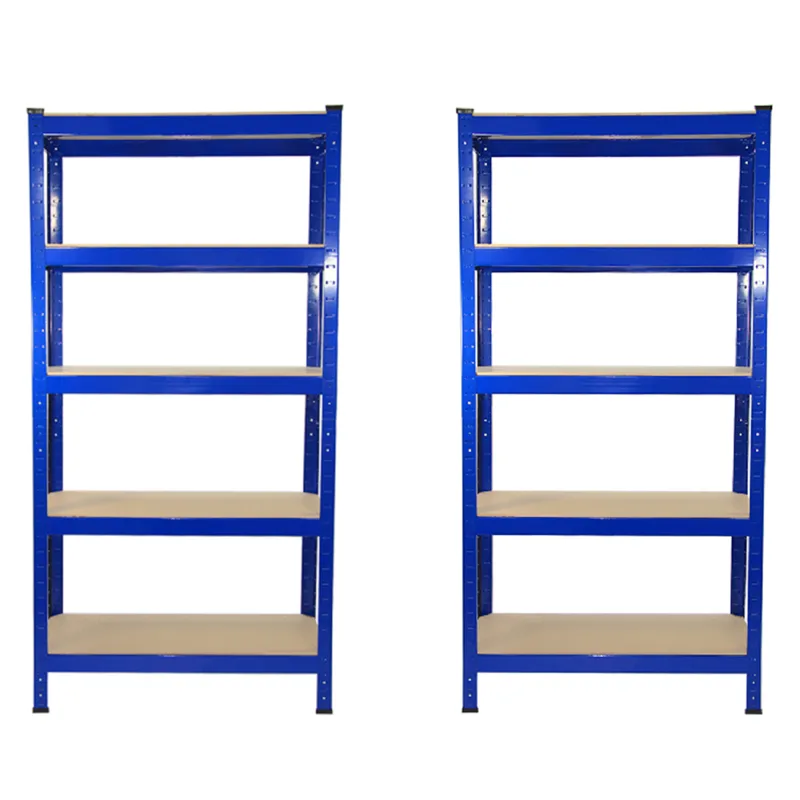2 estanterías metálicas azules t-rax sin tornillos 75x150x30cm de 5 niveles estanterias metalicas capacidad 150kg por