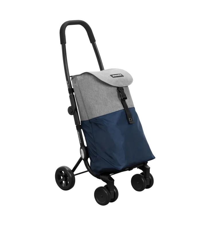 Carro de la compra playmarket go four 46 l, color azul y gris