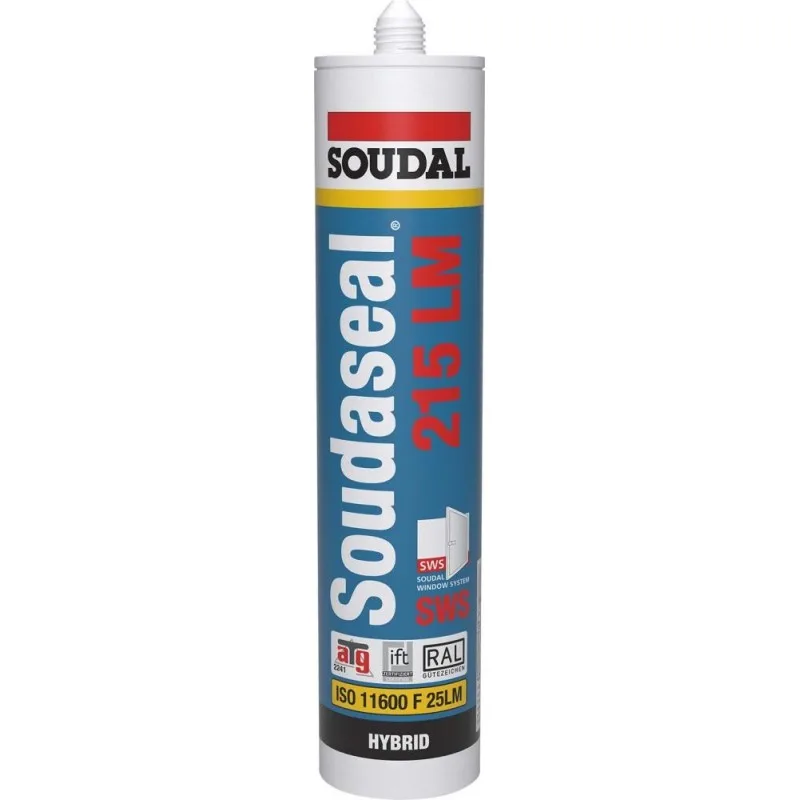 Soudaseal 215lm - sellador polimérico híbrido para fachadas ec 1 plus - soudal - cartucho de 290 ml blanco