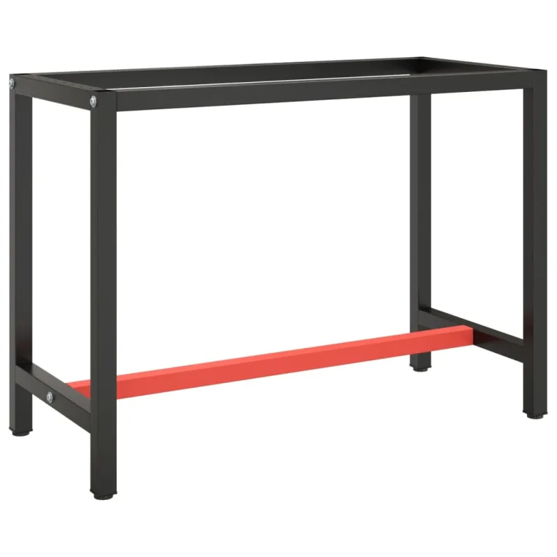 Maison exclusive - estructura banco de trabajo metal negro y rojo mate 110x50x79cm
