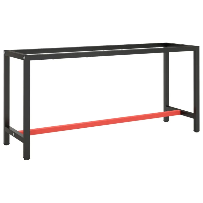 Maison exclusive - estructura banco de trabajo metal negro y rojo mate 170x50x79cm