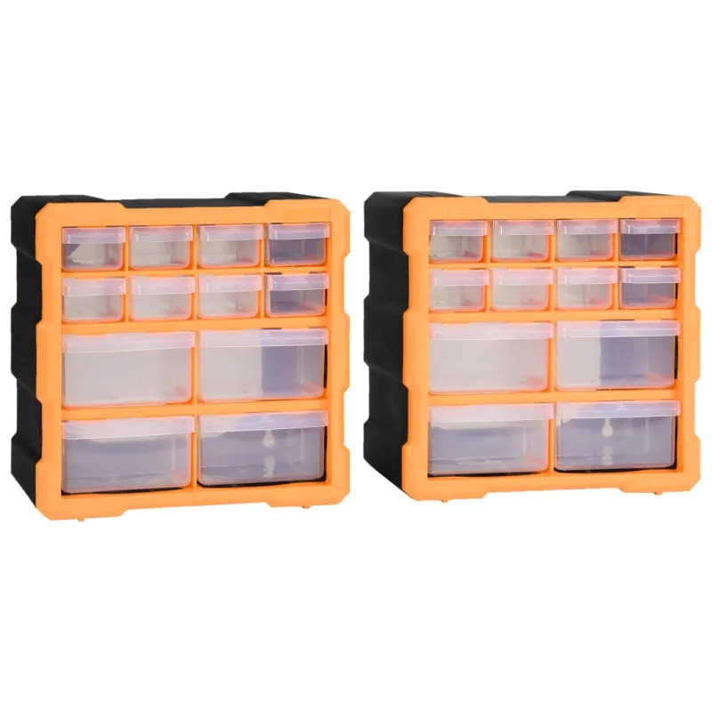 Maison exclusive - organizadores multicajones con 12 cajones 2 uds 26,5x16x26 cm