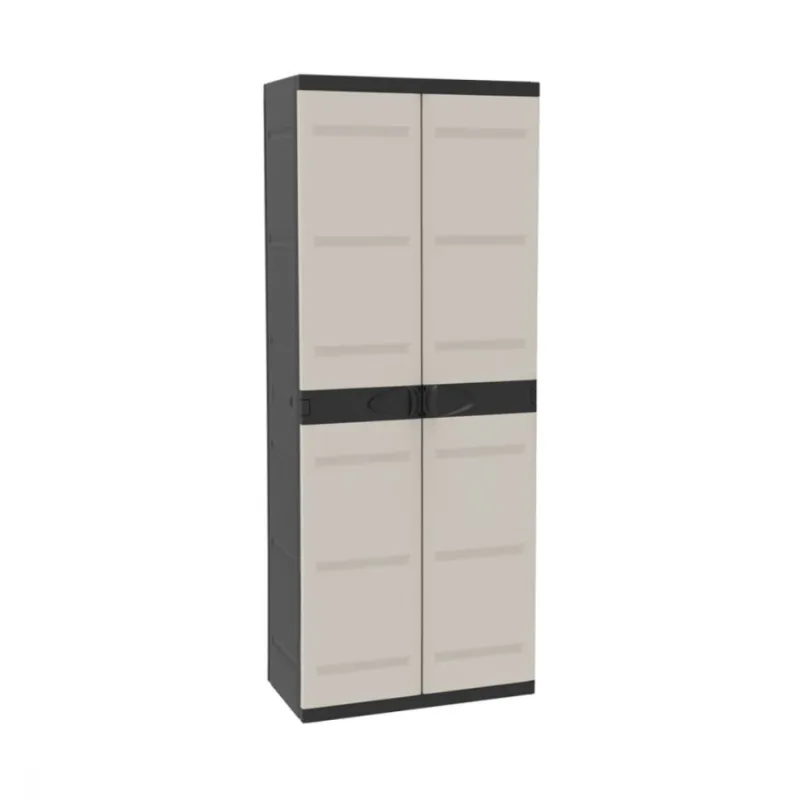 Armario con division escobero negro 70x41x176 cm